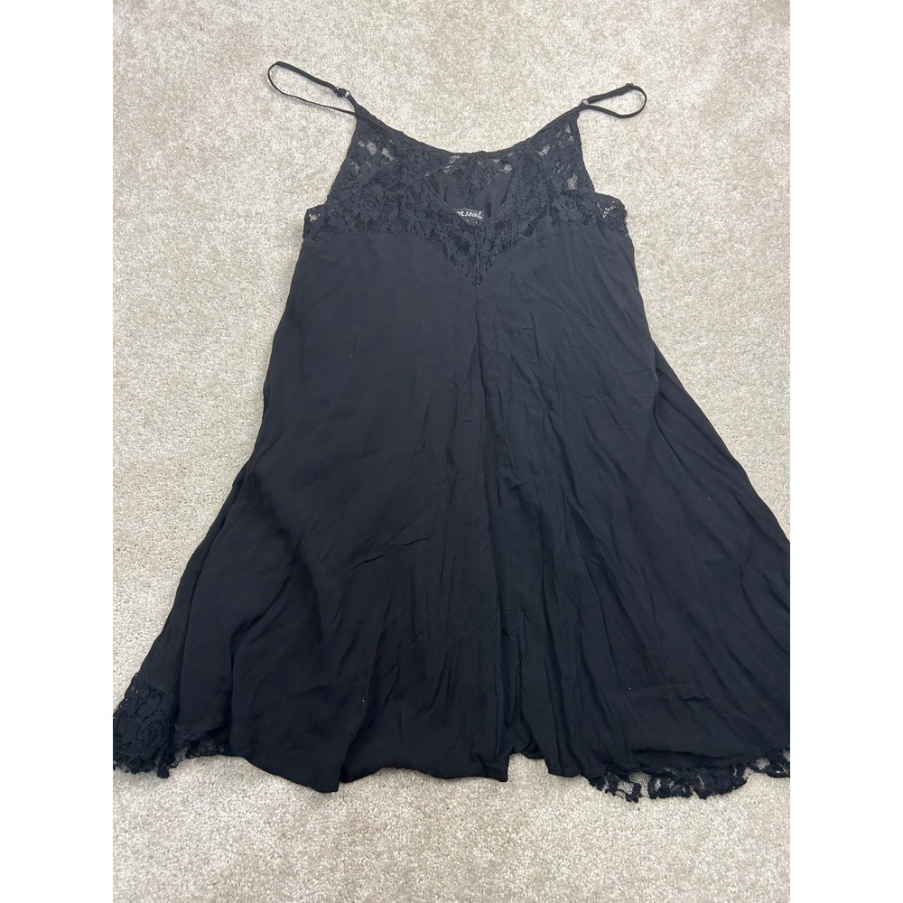 Wet Seal Lace Trim Cami S Black Adjustable Straps Goth Coquette Whimsigoth